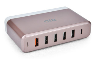 6-Port Multi-functional Charger with QC3.0 and Type-C